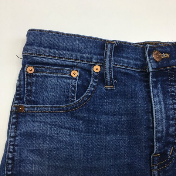 MADEWELL Med Wash 10" High Rise 5 Pocket Logo Hardware Skinny Jeans - Picture 6 of 12